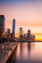 Lower Manhattan at sunset Royalty Free Stock Photo