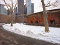 Lower Manhattan, View from Castle Clinton in Battery Park, New York Royalty Free Stock Photo