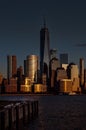 Lower Manhattan view from New Jersey. Royalty Free Stock Photo