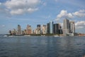 Lower Manhattan view from Staten Island Ferry, New York Royalty Free Stock Photo