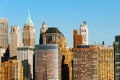 Lower Manhattan West side and Financial District highrises Royalty Free Stock Photo