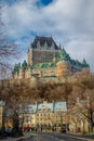 Lower Old Town Basse-Ville and Frontenac Castle - Quebec City, Quebec, Canada Royalty Free Stock Photo