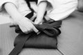 The lower part of the clothes of the hakama Aikido