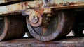 Steel roller, wheel of a rotary crane, detail