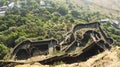 Lower Ramparts of Lohagad Fort, Pune district, Maharashtra, India Royalty Free Stock Photo