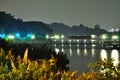 Lower Seletar Reservoir fishing jetty by night Royalty Free Stock Photo