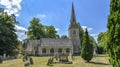 LOWER SLAUGHTER, THE COTSWOLDS, GLOUCESTERSHIRE, ENGLAND Cotswold stone cottages in summer afternoon sunlight Royalty Free Stock Photo