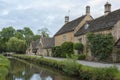 Typical Cotswold cottages on the River Eye, Lower Slaughter, Gloucestershire, Cotswolds, England, UK Royalty Free Stock Photo