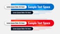 Lower third blue and red banners set Royalty Free Stock Photo