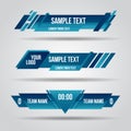 Lower third blue design template modern contemporary. Set of banners bar screen broadcast bar name. Royalty Free Stock Photo