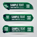 Lower third green design template modern contemporary. Set of banners bar screen broadcast bar name. Collection of lower third for Royalty Free Stock Photo