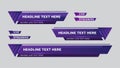 Lower third vector design with purple color. headline breaking news template