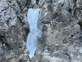 Lower waterfall on the mountain stream Ducanbach or Ducanfall I (Waterfall Ducanfall 1 or Waterfall Ducan I)