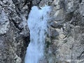 Lower waterfall on the mountain stream Ducanbach or Ducanfall I (Waterfall Ducanfall 1 or Waterfall Ducan I)