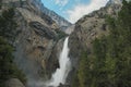 Lower Yoseimite Falls in Yosemite Valley National Park, California, USA. Near Landmarks: Tunnel View, El Capitan, Bridalveil Falls Royalty Free Stock Photo