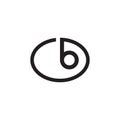Lowercase B letter on oval lines design vector
