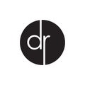 Lowercase d r letter negative space circle