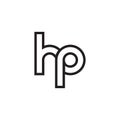 Lowercase H P connect letters icon design vector