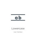 Lowercase icon. Thin linear lowercase outline icon isolated on white background from user interface collection. Line vector sign,