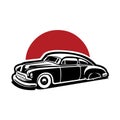 Silhouette of a classic lowered hot rod vector image isolated. best for car club illustration Royalty Free Stock Photo