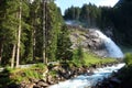 Lowest fall of Krimmler Wasserfalle  in Krimml. Austria Royalty Free Stock Photo