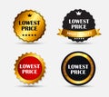 Lowest Price Label Set Vector Illustration Royalty Free Stock Photo