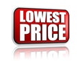 Lowest price in red banner Royalty Free Stock Photo