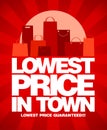 Lowest price in town sale design. Royalty Free Stock Photo