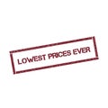 Lowest prices ever rectangular stamp. Royalty Free Stock Photo