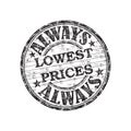 Always lowest prices stamp Royalty Free Stock Photo