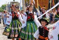 Lowicz / Poland - May 31.2018: Corpus Christi church holiday procession. Local women dressed in folk, regional costumes.