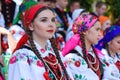 Lowicz / Poland - May 31.2018: Local, regional choir of young women and men dressed in folklore costumes.