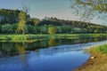 A lowland river in a spring setting Royalty Free Stock Photo