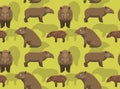 Lowland Tapir Cartoon Background Seamless Wallpaper