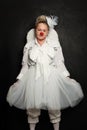 ÃÂ¡lown. Performance Actress at work, White Clown Character