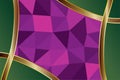 Abstract geometrical background with lowpoly facets texture and curvy stripe lining.