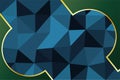 Abstract geometrical background with lowpoly facets texture and curvy stripe lining.