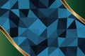 Abstract geometrical background with lowpoly facets texture and curvy stripe lining.