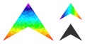 Vector Polygonal Arrowhead Up Icon with Rainbow Gradient Royalty Free Stock Photo