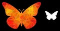 Vector Polygonal Butterfly Icon with Fire Gradient