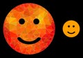 Vector Polygonal Glad Smiley Icon with Flame Gradient Royalty Free Stock Photo