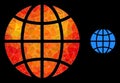 Vector Triangle Filled Globe Icon with Flame Gradient