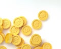 Gold coins isolated on white background. 3d render Royalty Free Stock Photo