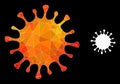 Vector Lowpoly Microbe Icon with Orange Colored Gradient Royalty Free Stock Photo
