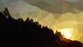 lowpoly polygon sunset