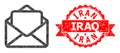 Textured Iran Iraq Stamp Seal and Open Letter Triangle Mocaic Icon