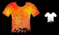 Vector Lowpoly Ragged T-Shirt Icon with Flame Gradient