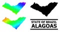 Lowpoly Rainbow Map of Alagoas State with Diagonal Gradient