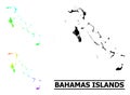 Lowpoly Rainbow Map of Bahamas Islands with Diagonal Gradient
