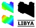 Lowpoly Rainbow Map of Libya with Diagonal Gradient